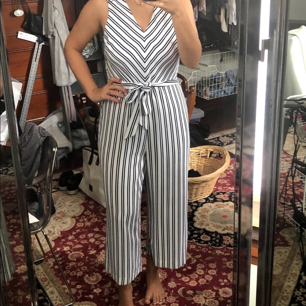 Banana Republic striped Jumpsuit: wide leg